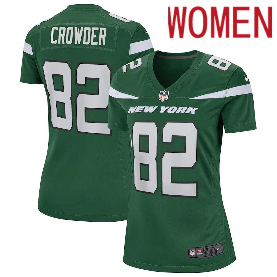 Women New York Jets #82 Jamison Crowder Nike Gotham Green Game NFL Jersey->women nfl jersey->Women Jersey